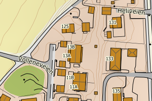 Kartbilde fra WMS-tjeneste av avviket