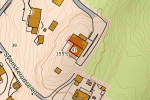 Kartbilde fra WMS-tjeneste av avviket