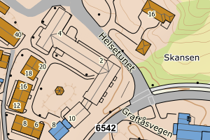 Kartbilde fra WMS-tjeneste av avviket