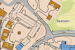 Kartbilde fra WMS-tjeneste av avviket