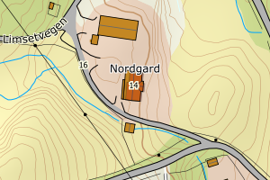 Kartbilde fra WMS-tjeneste av avviket