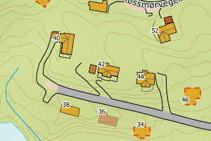 Kartbilde fra WMS-tjeneste av avviket