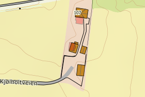 Kartbilde fra WMS-tjeneste av avviket