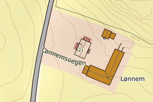 Kartbilde fra WMS-tjeneste av avviket