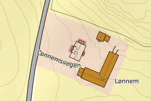 Kartbilde fra WMS-tjeneste av avviket