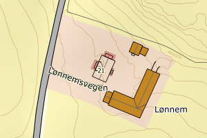 Kartbilde fra WMS-tjeneste av avviket