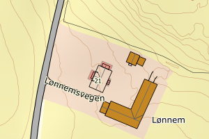 Kartbilde fra WMS-tjeneste av avviket