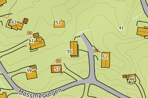 Kartbilde fra WMS-tjeneste av avviket