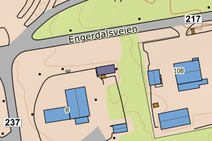 Kartbilde fra WMS-tjeneste av avviket