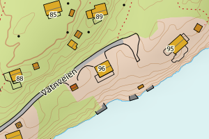Kartbilde fra WMS-tjeneste av avviket