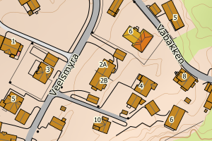 Kartbilde fra WMS-tjeneste av avviket