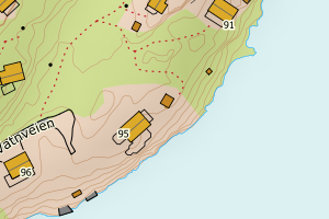 Kartbilde fra WMS-tjeneste av avviket