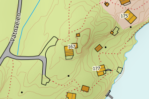 Kartbilde fra WMS-tjeneste av avviket