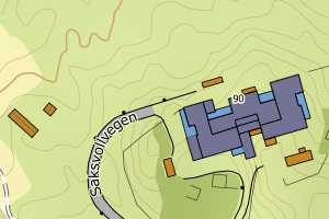 Kartbilde fra WMS-tjeneste av avviket