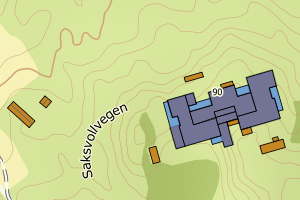 Kartbilde fra WMS-tjeneste av avviket