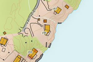 Kartbilde fra WMS-tjeneste av avviket