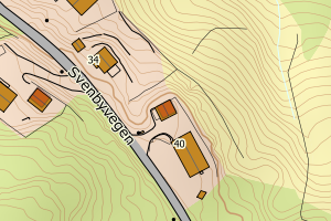 Kartbilde fra WMS-tjeneste av avviket