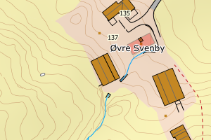 Kartbilde fra WMS-tjeneste av avviket