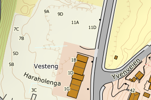 Kartbilde fra WMS-tjeneste av avviket