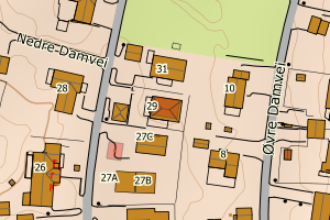 Kartbilde fra WMS-tjeneste av avviket