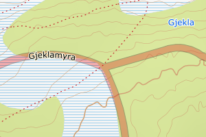 Kartbilde fra WMS-tjeneste av avviket