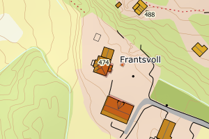 Kartbilde fra WMS-tjeneste av avviket