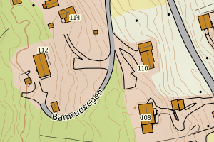 Kartbilde fra WMS-tjeneste av avviket