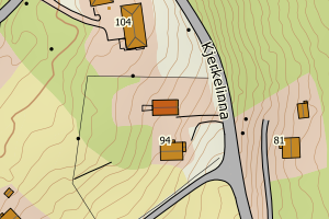Kartbilde fra WMS-tjeneste av avviket