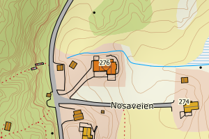 Kartbilde fra WMS-tjeneste av avviket