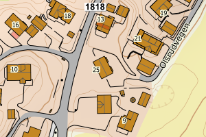 Kartbilde fra WMS-tjeneste av avviket