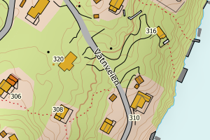 Kartbilde fra WMS-tjeneste av avviket