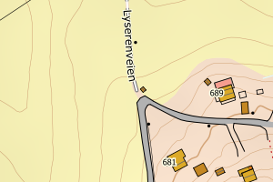 Kartbilde fra WMS-tjeneste av avviket