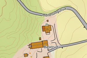 Kartbilde fra WMS-tjeneste av avviket