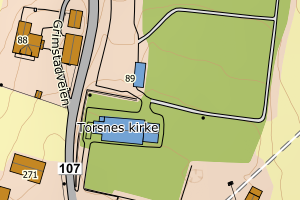 Kartbilde fra WMS-tjeneste av avviket