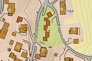 Kartbilde fra WMS-tjeneste av avviket