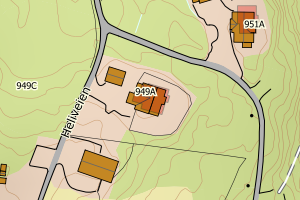 Kartbilde fra WMS-tjeneste av avviket