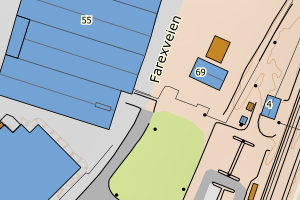 Kartbilde fra WMS-tjeneste av avviket