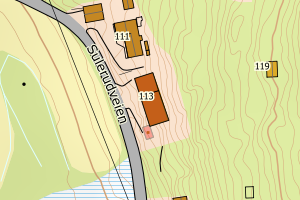 Kartbilde fra WMS-tjeneste av avviket