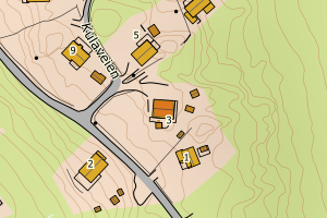 Kartbilde fra WMS-tjeneste av avviket