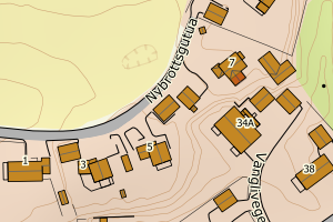 Kartbilde fra WMS-tjeneste av avviket