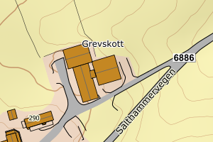 Kartbilde fra WMS-tjeneste av avviket