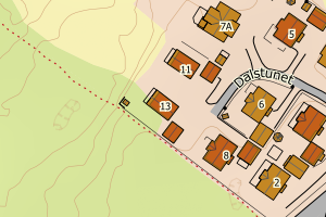 Kartbilde fra WMS-tjeneste av avviket