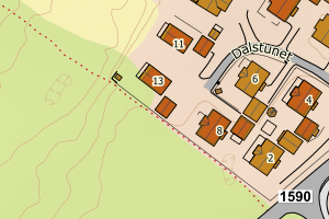 Kartbilde fra WMS-tjeneste av avviket