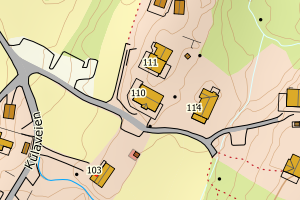 Kartbilde fra WMS-tjeneste av avviket