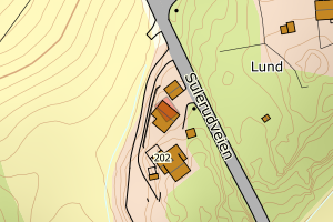 Kartbilde fra WMS-tjeneste av avviket