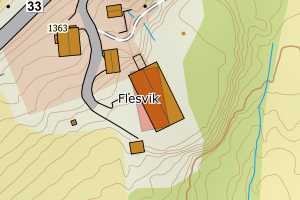 Kartbilde fra WMS-tjeneste av avviket