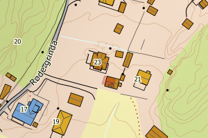Kartbilde fra WMS-tjeneste av avviket
