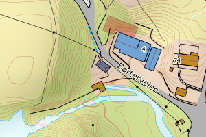Kartbilde fra WMS-tjeneste av avviket
