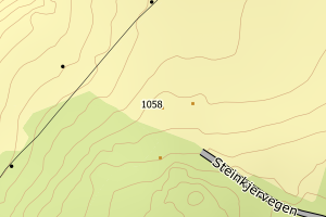 Kartbilde fra WMS-tjeneste av avviket