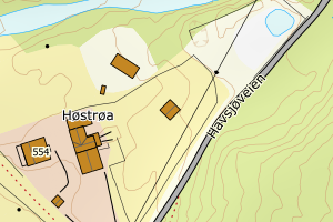 Kartbilde fra WMS-tjeneste av avviket